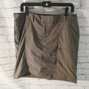 Duluth Trading Co Nylon Spandex Skort Olive Hiking Pockets Skirt 16